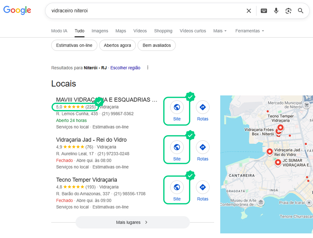 Resultado do Google para vidraceiro niterói